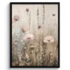 Poster met lijst 60x80 cm Bloemen - Roze - Modern - Beige