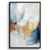 Poster met lijst 80x120 cm Goud - Blauw - Watercolor - Kunst - Modern