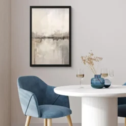 Poster met lijst 40x60 cm Moderne kunst - Abstract - Beige