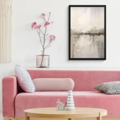 Poster met lijst 40x60 cm Moderne kunst - Abstract - Beige