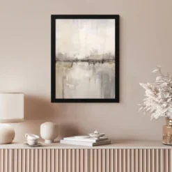 Poster met lijst 30x40 cm Moderne kunst - Abstract - Beige