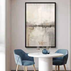 Poster met lijst 80x120 cm Moderne kunst - Abstract - Beige