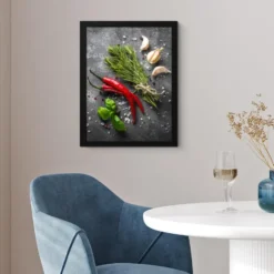 Poster met lijst 30x40 cm Peper - Kruiden - Specerijen - Beton
