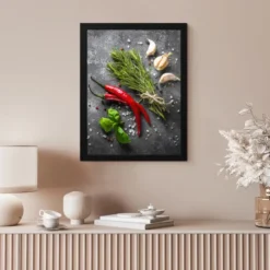Poster met lijst 30x40 cm Peper - Kruiden - Specerijen - Beton
