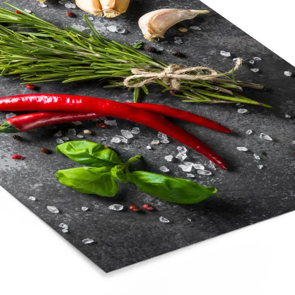 Poster met lijst 60x80 cm Peper - Kruiden - Specerijen - Beton