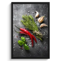 Poster met lijst 40x60 cm Peper - Kruiden - Specerijen - Beton