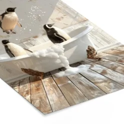 Poster met lijst 40x60 cm Vintage - Pinguïn - Badkuip - Schuim