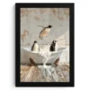 Poster met lijst 20x30 cm Vintage - Pinguïn - Badkuip - Schuim