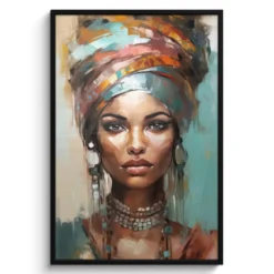 Poster met lijst 80x120 cm Vrouw - Kunst - Sieraden - Portret