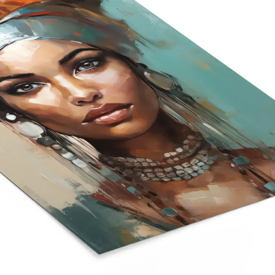 Poster met lijst 80x120 cm Vrouw - Kunst - Sieraden - Portret