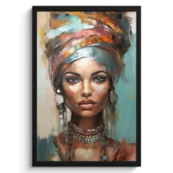 Poster met lijst 40x60 cm Vrouw - Kunst - Sieraden - Portret