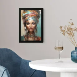 Poster met lijst 20x30 cm Vrouw - Kunst - Sieraden - Portret