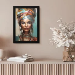 Poster met lijst 20x30 cm Vrouw - Kunst - Sieraden - Portret