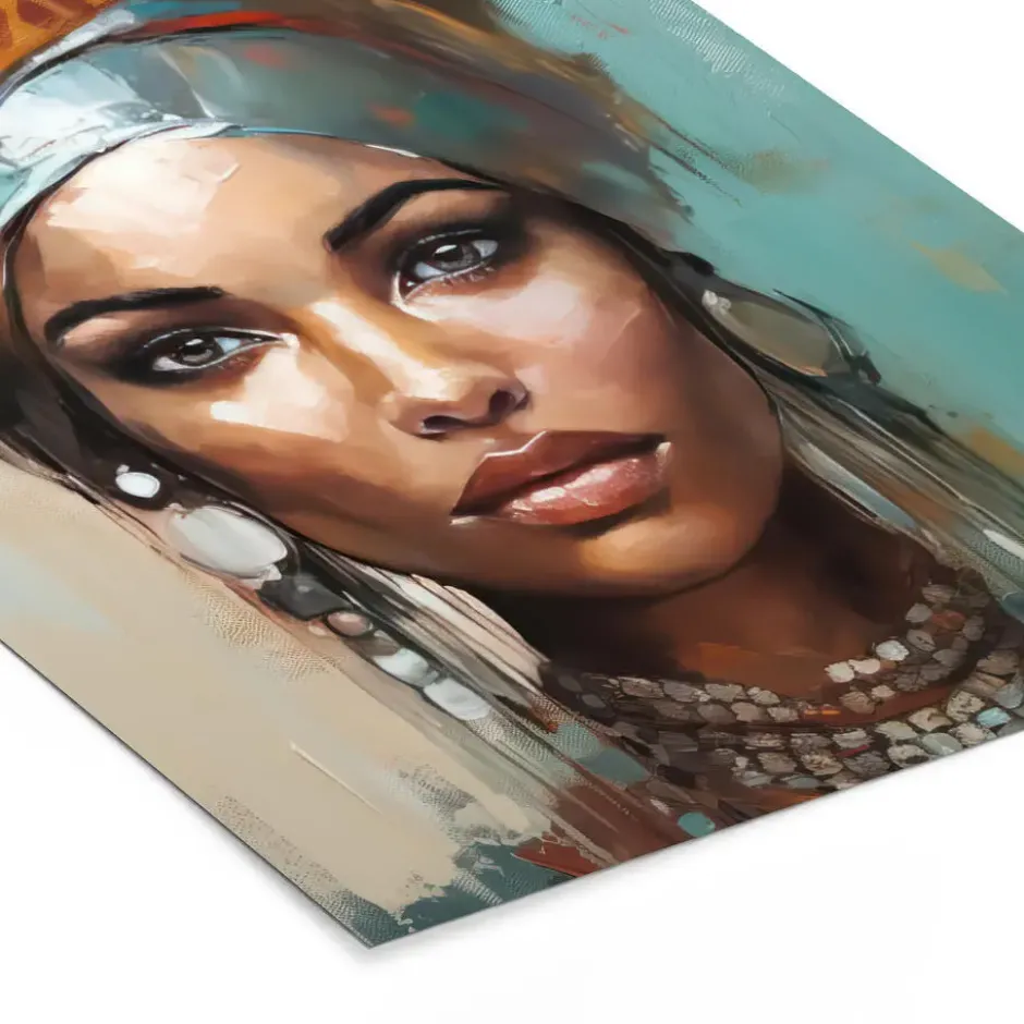 Poster met lijst 30x40 cm Vrouw - Kunst - Sieraden - Portret