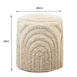 Pouf in beige stoffen Scandinavische stijl