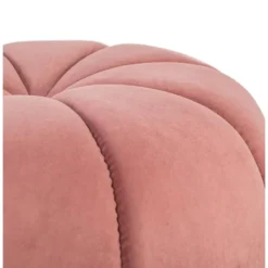 Pouf in roze fluweel met strepen