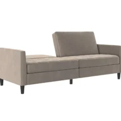 Presley - 3-zits slaapbank in taupe fluweel