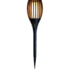 Prikspot - solar tuinverlichting - vlameffect - zwart - 78 cm