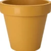 Pro Garden Bloempot - okergeel - rond - D30 cm - kunststof