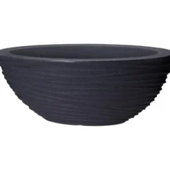 Pro Garden plantenpot schaal - kunststof - antraciet - D51 cm