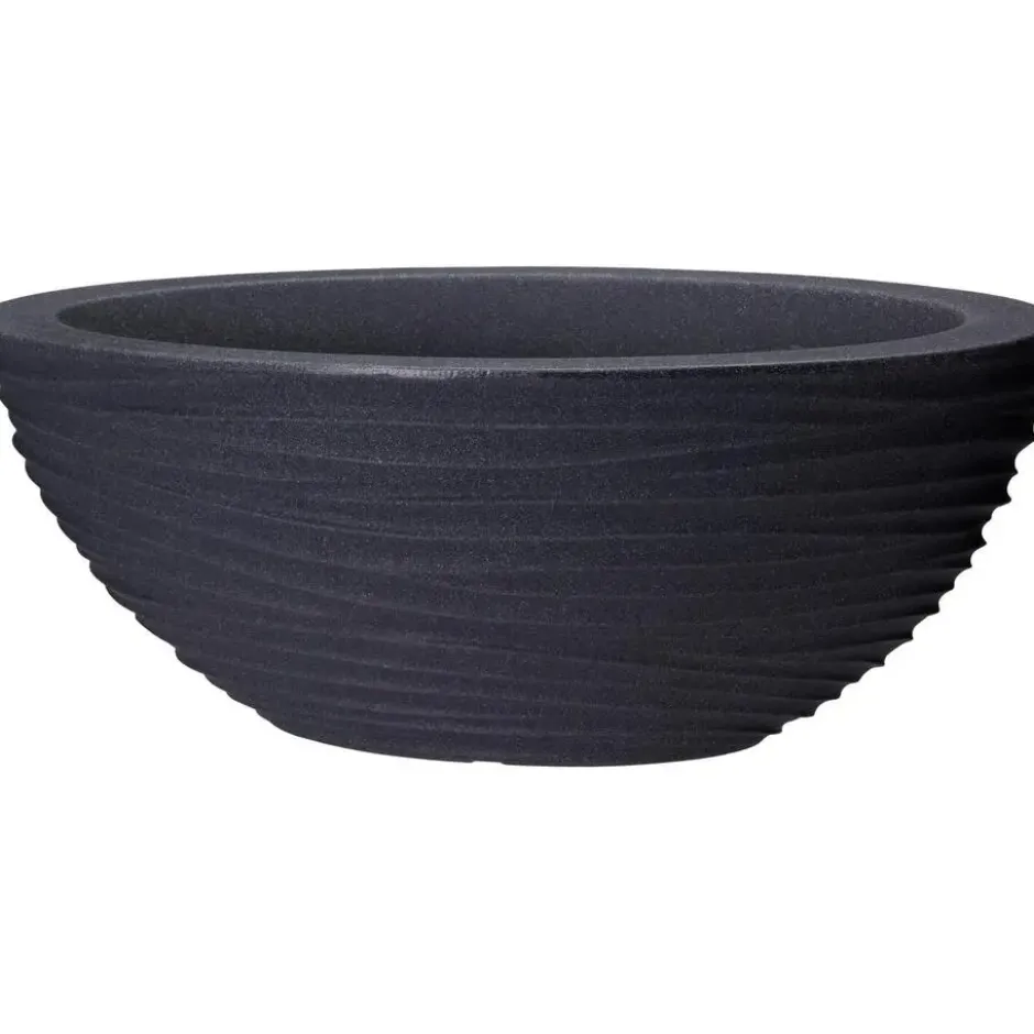 Pro Garden plantenpot schaal - kunststof - antraciet - D51 cm