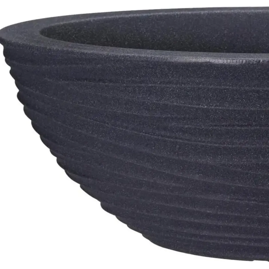 Pro Garden plantenpot schaal - kunststof - antraciet - D51 cm