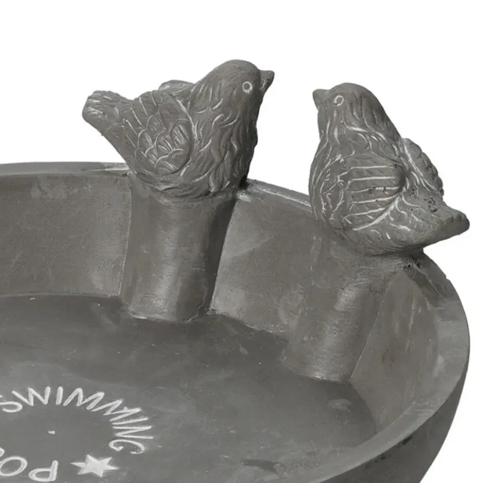 Pro Garden Vogelbad/voederschaal - grijs - D23 cm