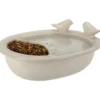 Pro Garden Vogelbad/voederschaal - wit - keramiek -D20 x H8 cm