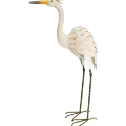 Pro garden vogel beeld - Metaal - Zilverreiger - 19 x 77 cm