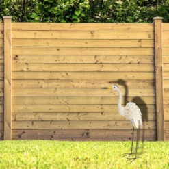 Pro garden vogel beeld - Metaal - Zilverreiger - 19 x 77 cm