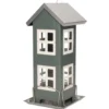Pro Garden Vogelvoederhuisje - hangend - grijs - silo - 19 cm