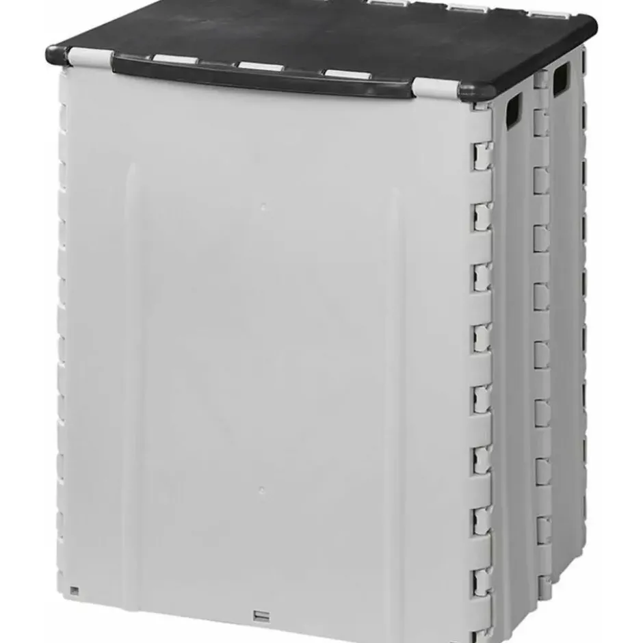 ProPlus Afvalbak met deksel- kunststof - grijs - 25 x 31 x 38 cm