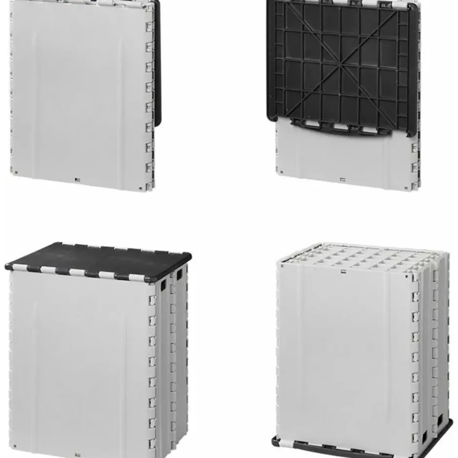 ProPlus Afvalbak met deksel- kunststof - grijs - 25 x 31 x 38 cm
