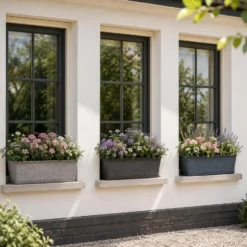 Prosperplast balkonbak - taupe - 60 x 17 x 15 cm - kunststof
