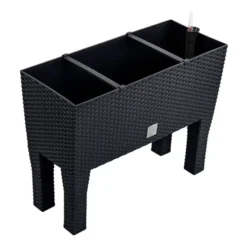 Prosperplast Plantenbak - antraciet - op poten - 60 x 25 x 46 cm