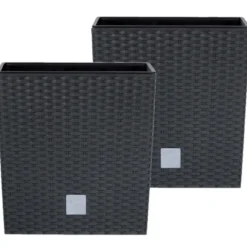 Prosperplast Plantenbak Rato - antraciet - kunststof - 22 cm