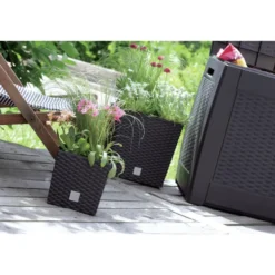 Prosperplast Plantenbak Rato - antraciet - kunststof - 26 cm