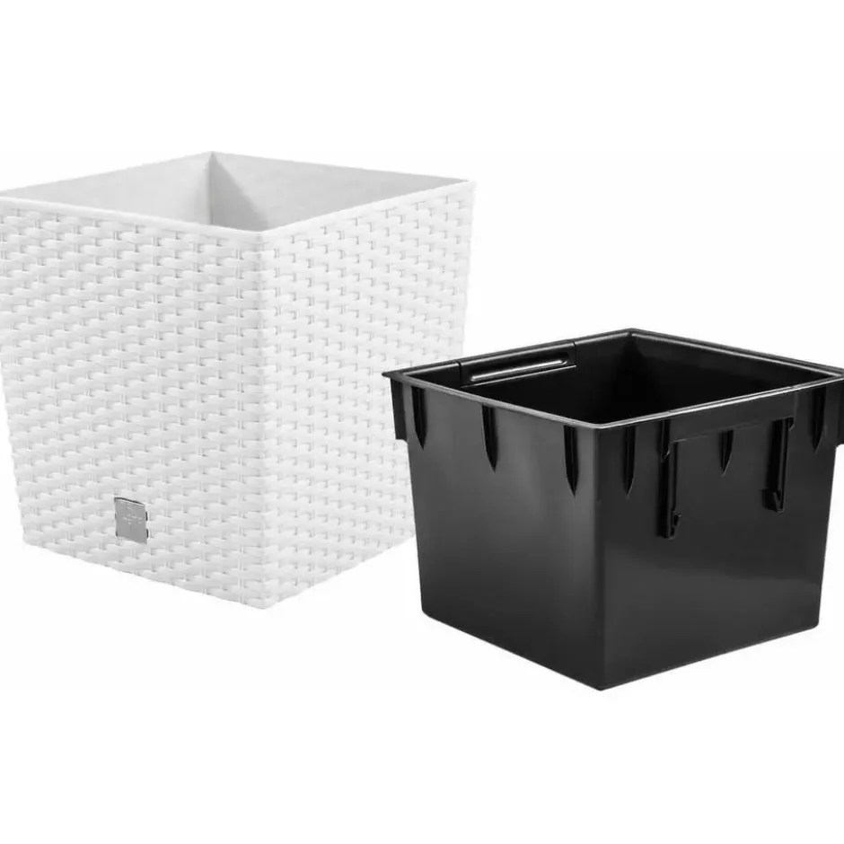 Prosperplast Plantenbak Rato - wit - kunststof - 20 cm