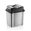 Prullenbak - zilver met zwart - 50 l