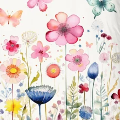 Pure dekbedovertrek bloemen - 1 persoons 140x200/220 cm - Multi - Microvezel