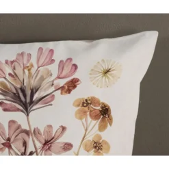 Pure dekbedovertrek bloemen - 1 persoons 140x200/220 cm - Zand - Microvezel