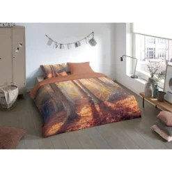 Pure dekbedovertrek bomen/ bos - 1 persoons 140x200/220 cm - Multi - Microvezel