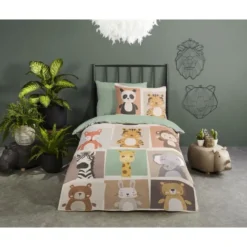 Pure dekbedovertrek dieren - 1 persoons 140x200/220 cm - Multi - Microvezel