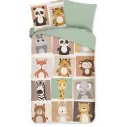 Pure dekbedovertrek dieren - 1 persoons 140x200/220 cm - Multi - Microvezel