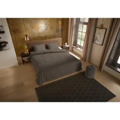Pure dekbedovertrek effen kleur - 2 persoons 200x200/220 cm - Taupe - Microvezel