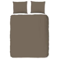 Pure dekbedovertrek effen kleur - 2 persoons 200x200/220 cm - Taupe - Microvezel