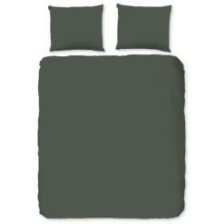 Pure dekbedovertrek effen kleur - 2 persoons 200x200/220 cm - Groen - Microvezel