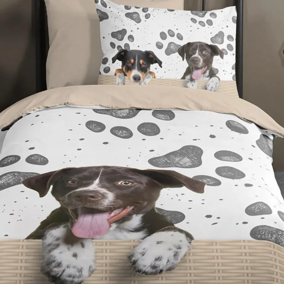 Pure dekbedovertrek hondje - 1 persoons 140x200/220 cm - Multi - Microvezel