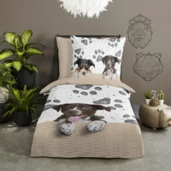 Pure dekbedovertrek hondje - 1 persoons 140x200/220 cm - Multi - Microvezel