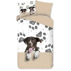 Pure dekbedovertrek hondje - 1 persoons 140x200/220 cm - Multi - Microvezel